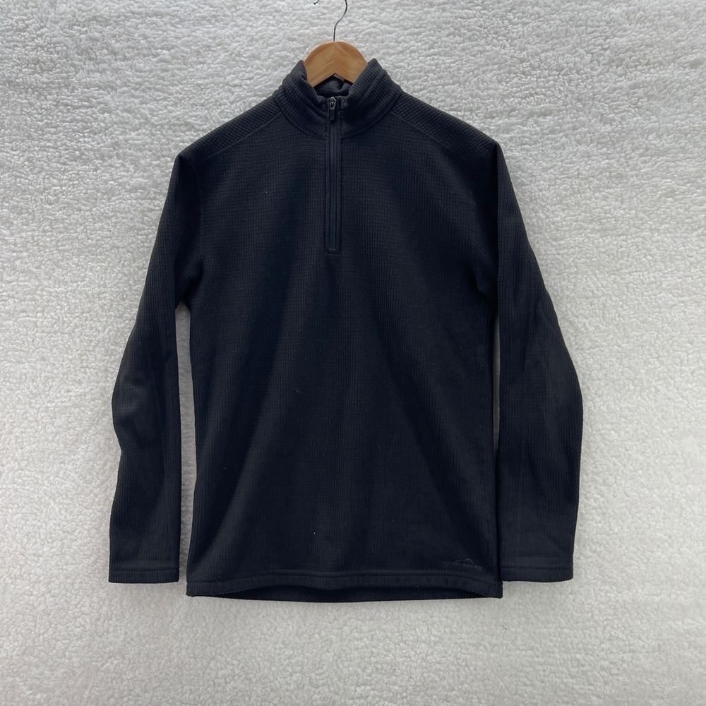Eddie Bauer Jacket Mens Small Gray Grid Fleece 1/4 Zip Pullover Gorpcore Outdoor